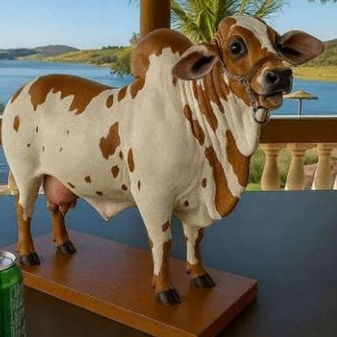 Handcrafted Brazilian Bulls Liquor Dispenser 2L Capacity with Wooden Base Bar Decors in Saudi Arabia