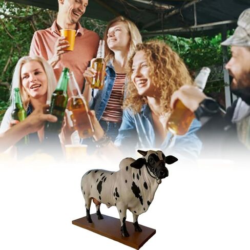 Handcrafted Brazilian Bulls Liquor Dispenser 2L Capacity with Wooden Base Bar Decors in Saudi Arabia