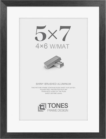 إطارات صور بإطار مقاس 12 × 16 إطار أسود من الألومنيوم اللامع مع حصيرة مقاس 8 × 12، إطارات ملصقات معدنية لديكور جدار المعرض الفني على سطح الطاولة in Kuwait