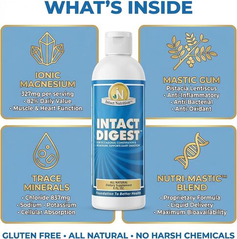 Intact Digest with Nutri-Mastic – Ionic Mineral & Mastic Gum Supplement – Supports Digestion, Nutrient Absorption, Detox, Muscle Cramping, Hydration & Immune Health – 8 fl oz in Saudi Arabia