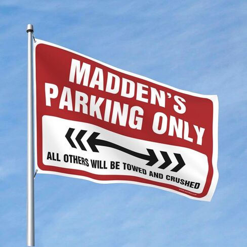 Funny Kitchen Decor Madden'S Parking Only Flag Man Cave Decor Flag For Bedroom(30X45CM) in Saudi Arabia