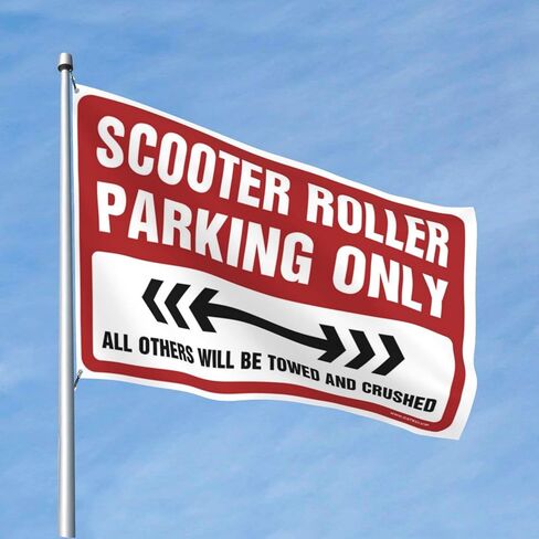 College Dorm Posters for Guys Scooter Roller Parking Only Flag Vintage Bar Decor Decor for Man Cave(152X244CM) in Saudi Arabia