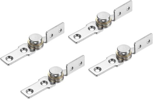 uxcell 2Pcs 2.5 N.M Torque Shaft Hinges, 360 Degree 304 Stainless Steel Damping Flip Hinge for Folding Table, Windows, Doors, Wardrobe, Cabinets, Boxes, Silver in Saudi Arabia