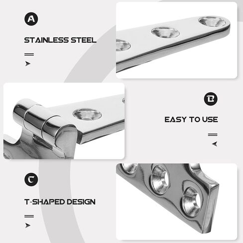 UKCOCO الثقيلة T المفصلي 100x54x4.8mm المفصلي بوابة الصلب المجلفن مع الفولاذ المقاوم للصدأ المصبوب لأبواب الحظيرة سقيفة السياج الأجهزة في الهواء الطلق in Kuwait