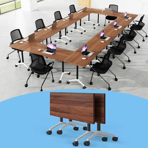 Conference Room Table with Flip-Top Design for Dynamic Meetings, Business Table Computer Desk with Heavy-Duty Frame,Foldable Seminar Meeting Tables for Home Office (6, A, 70.8IN) in Saudi Arabia