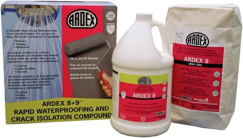 Ardex 8+9، عزل سريع للماء والشقوق، مجموعة مركبة، خالية من المذيبات، غشاء قائم على الأسمنت، للحمامات التجارية والسكنية، رمادي in Kuwait