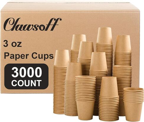 مجموعة Clawsoff 180 كوب ورقي سعة 12 أونصة، أكواب قهوة ورقية بنية كرافت للاستعمال مرة واحدة 12 أونصة، أكواب ورقية غير مبيضة لحفلات المشروبات الساخنة/الباردة، والنزهات، والسفر، والمناسبات. in Kuwait