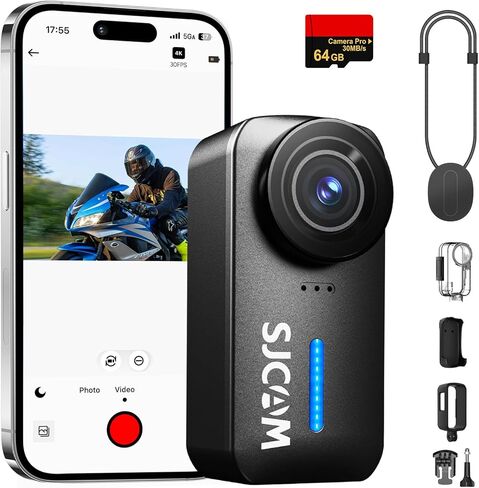 مجموعة مغناطيسية SJCAM C110، مع بطاقة 128 جيجابايت، وكاميرا جسم قابلة للارتداء بدقة 4K، وكاميرا حركة صغيرة، وكاميرا POV صغيرة ثابتة لمدونات الفيديو، مقاومة للماء، كاميرا خوذة لركوب الدراجات والدراجات النارية والمشي لمسافات طويلة، أسود in Saudi Arabia