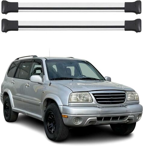 OMAC Roof Rack Cross Bars for Suzuki Grand Vitara 1999-2005 Lockable 165Lbs Aluminium Silver 2Pcs fits Cargo Carriers Kayak Canoe Bike Snowboard in Saudi Arabia
