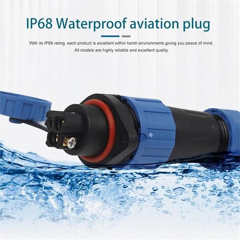 SP16 LP16 Screws Flange IP68 Waterproof Connectors Male Female No Welding 2/3/4 Pin Household/Industrial(LP16-2F) in Saudi Arabia