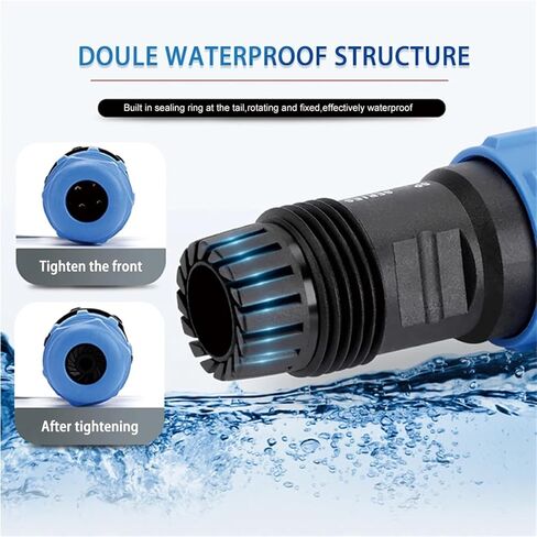 SP16 LP16 Screws Flange IP68 Waterproof Connectors Male Female No Welding 2/3/4 Pin Household/Industrial(LP16-2F) in Saudi Arabia