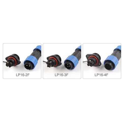 SP16 LP16 Screws Flange IP68 Waterproof Connectors Male Female No Welding 2/3/4 Pin Household/Industrial(LP16-2F) in Saudi Arabia