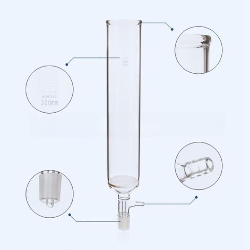 Laboratory Glass Chromatography Column with #19/#24 Ground-Glass Joints—Suction Filtration Column with Sand Plate(30x300mm Joint 24) in Saudi Arabia