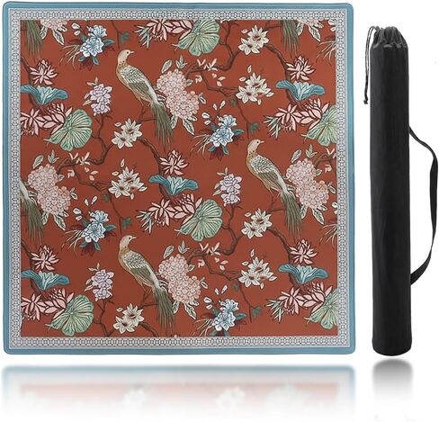 Mahjong Mat for Table, 31.5" x 31.5", Anti-Slip Noise Reduction Mahjong Table Cover with Carrying Bag, Perfect for Poker, Card, Board & Tile Games (Sunset 03) in Saudi Arabia