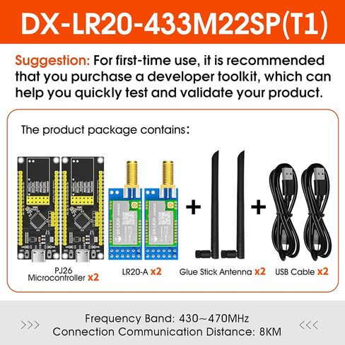 DX-LR20 Development Kit Semtech SX1262+STM32 LORA SPI Interface Module 410-475MHz/433MHz with 2PCS Antenna 22 dBm 8KM for Arduino Meshtastic DIY CE FCC (DX-LR20-433Mmz-T1) in Saudi Arabia