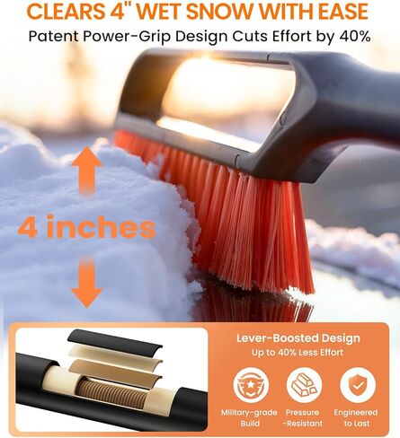 Zanch 2025 Upgrade Extendable 3-in-1 Car Snow Brush and Ice Scraper [45" Extendable Handle] with 360° Rotating Brush Head for Car Windshield Clear Snow, Ice and Frost, for All Cars/Truck/SUV in Saudi Arabia