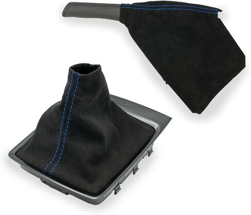 Billetworkz Shift Boot and E-Brake Boot Combo for Subaru WRX Manual (2015-2021) - Made with Premium Microsuede Fabric, Black Red Stitching in Saudi Arabia