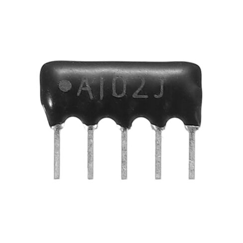 MECCANIXITY 20Pack 1K Ohm Resistor Network Array، 1/8W SIP-5 2.54mm مجموعة متنوعة من مقاومات شبكة الأفلام السميكة، 5٪ تسامح من النوع 5P، أسود in Saudi Arabia