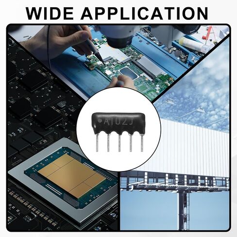 MECCANIXITY 20Pack 1K Ohm Resistor Network Array، 1/8W SIP-5 2.54mm مجموعة متنوعة من مقاومات شبكة الأفلام السميكة، 5٪ تسامح من النوع 5P، أسود in Saudi Arabia