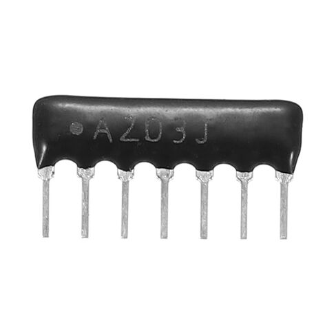 MECCANIXITY 20Pack 20K Ohm Resistor Network Array, 1/8W SIP-7 2.54mm Pitch Thick Film Network Resistor Assortment Kit, 5% Tolerance Bussed Type 7P, Black in Saudi Arabia