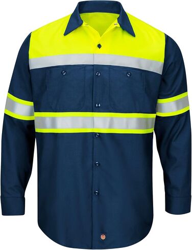 قميص عمل رجالي من Red Kap Hi-vis Ls Colorblock Ripstop من النوع O، الفئة 1 in Saudi Arabia