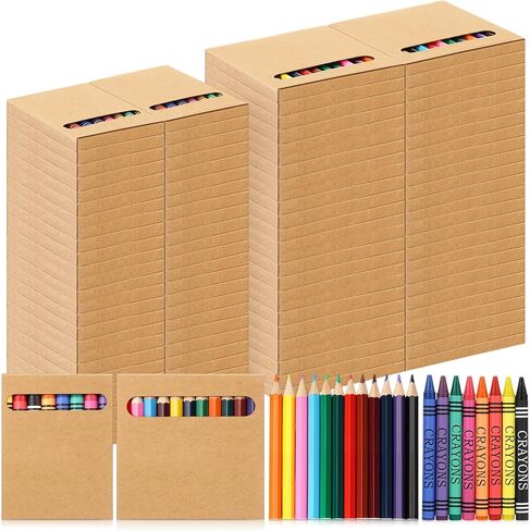 30 Sets Colored Pencils and Crayons Bulk Christmas School Classroom Party Favors, Holiday Gift Bundle Craft Supplies in Box Mini Pencils Crayons Teacher Supplies, Cute Xmas Students Gifts in Saudi Arabia