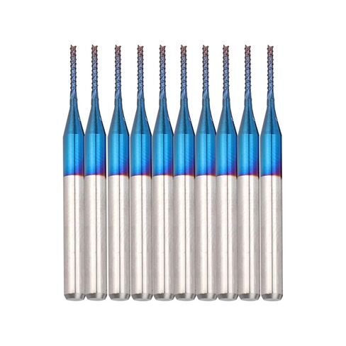 Carbide Router Cutting Bits Blue Corn End Mills for CNC PCB Machinery 10 Piece Set Ultra Fine Grained Carbide Engraving Bits for Stainless Steel Copper Plastic and SMT Hardware (1.0mm) in Saudi Arabia