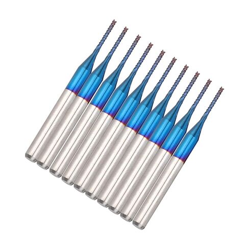 Carbide Router Cutting Bits Blue Corn End Mills for CNC PCB Machinery 10 Piece Set Ultra Fine Grained Carbide Engraving Bits for Stainless Steel Copper Plastic and SMT Hardware (1.0mm) in Saudi Arabia