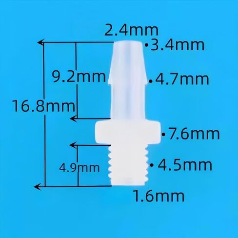 Plastic Hose Barb Fitting, 1/8" Barb 10-32UNF Male Thread Adapter Connector Pipe Fittings for Fuel Gas Liquid Air, PP Polypropylene Material, 25PCS in Saudi Arabia
