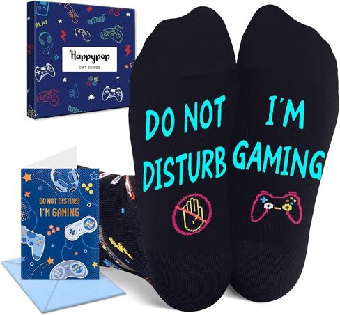 Gamer Gifts with Greeting Card for Teens Boys Girls - Video Game Gifts, Gaming Socks for Adult Kids 4-18 Years in Saudi Arabia