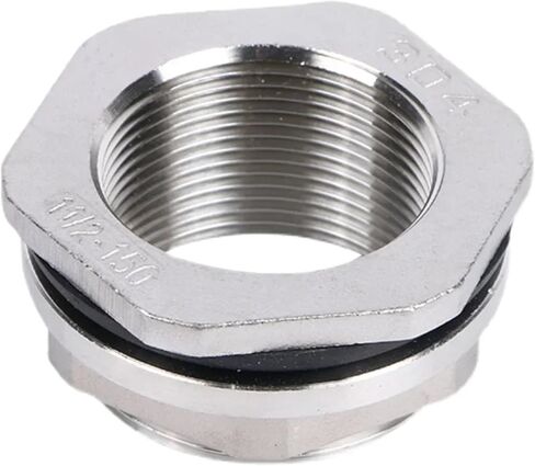 3 قطعة 1/4 "3/8" 1/2 "3/4" 1 "- 2" BSP أنثى 316L 304 الفولاذ المقاوم للصدأ وصلة أنابيب الحاجز موصل المقرنة خزان المياه ثقب تجفيف (SS304_1") in Saudi Arabia