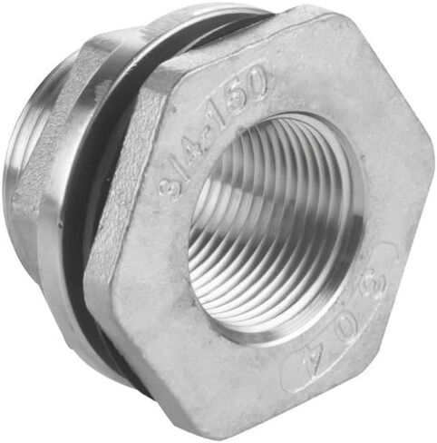OSNEEOIY 1/4" 3/8" 1/2" 3/4" 1" - 2" Female 316L 304 Stainless Steel Bulkhead Pipe Fitting Connector Coupler Water Tank Hole Drainer(SS316L_1/2") in Saudi Arabia