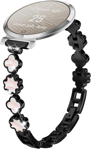 أساور بلينغ متوافقة مع Garmin Lily 2 /Lily 2 Classic، حزام ساعة رعاة البقر المعدني من حجر الراين الماسي، إكسسوارات سوار بديلة للمجوهرات الأنيقة للنساء in Kuwait