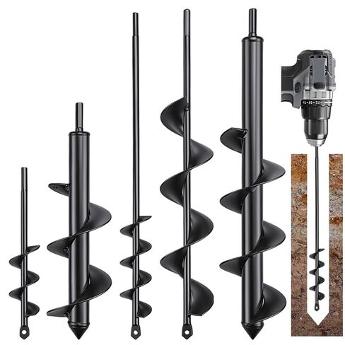Auger Drill Bit for Planting Set of 3, 1.6x16.5, 2x14.5, 3.5x16 - Compatible with 3/8" Hex Drive Drill for Planting Bulbs, Bedding Plants, Mixing Soil, Fertilizer in Saudi Arabia