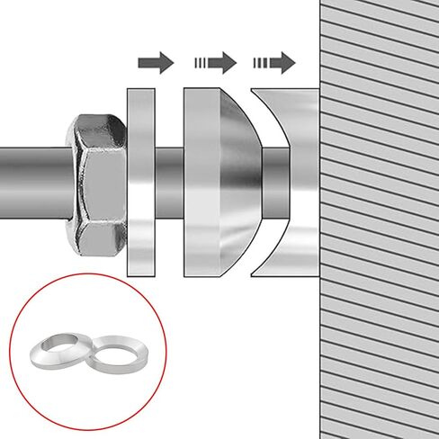 CHENJIN 1Set Stainless Steel Self Aligning Spherical Washer Kit Outer Diameter 1-1/4 inches Inner Diameter 1/2 inch Combination of Convex and Concave Washers for Spindle Table Grinding Machines in Saudi Arabia