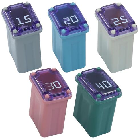 10 قطع من 5 أنماط من صمامات JCASE، مجموعة صمامات السيارات 20/30/40/50/60 أمبير، صمامات منخفضة المستوى، صمامات مدمجة للشاحنات/السيارات وسيارات الدفع الرباعي (منخفض) in Kuwait