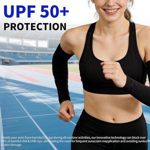 SHEVERCH 2 Pairs Cooling Arm Sleeves Sun UV Protection Sports Compression Sleeves for Men Women in Saudi Arabia