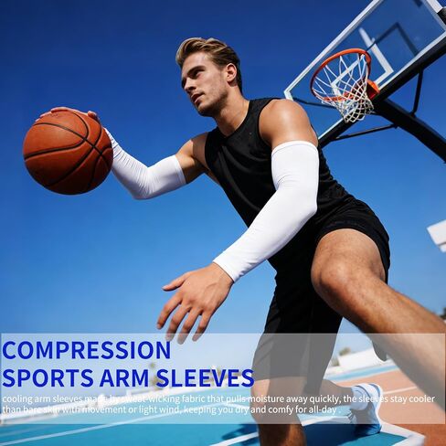 SHEVERCH 2 Pairs Cooling Arm Sleeves Sun UV Protection Sports Compression Sleeves for Men Women in Saudi Arabia