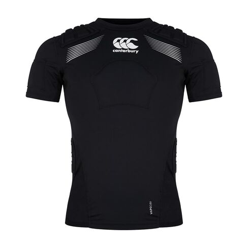 Canterbury Adult Unisex Pro Protection Rugby Vest | Protect Chest & Shoulders | Breathable | Lightweight and Flexible Protective Vest, Black/Whte/Silver, L in Saudi Arabia