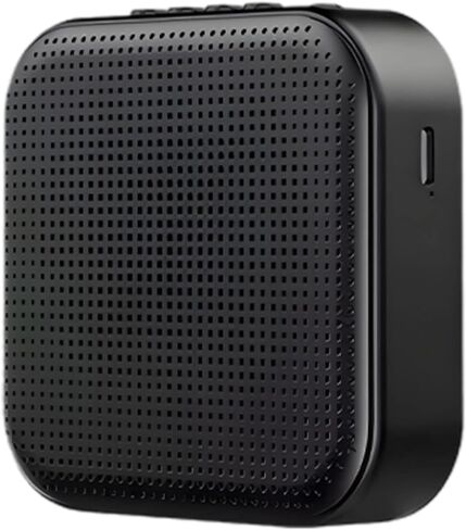 مضخم صوت صغير محمول، مكبر صوت لاسلكي 5.0، سماعة رأس سلكية، USB، بطاقة Tf، 1200 مللي أمبير، 3.3 × 3.3 × 1.1 بوصة in Kuwait