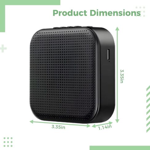 مضخم صوت صغير محمول، مكبر صوت لاسلكي 5.0، سماعة رأس سلكية، USB، بطاقة Tf، 1200 مللي أمبير، 3.3 × 3.3 × 1.1 بوصة in Kuwait