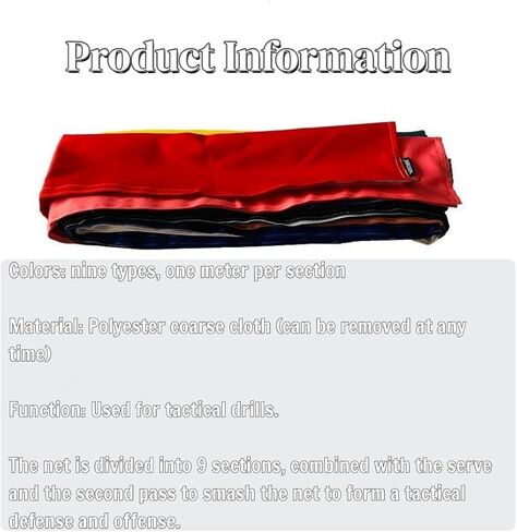 شريط تدريب لضبط الكرة الطائرة - شريط شبكي مستهدف بـ 9 مناطق، 29.5 قدمًا للتمرين في الأماكن المغلقة والشاطئ والفناء الخلفي in Kuwait