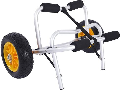 Ktaxon Kayak Cart Boat Canoe Carrier Dolly Trailer Tote، لوحة مجداف قابلة للطي، نقل مقطورة قارب مع عجلات إطارات بدون هواء مسطحة in Kuwait