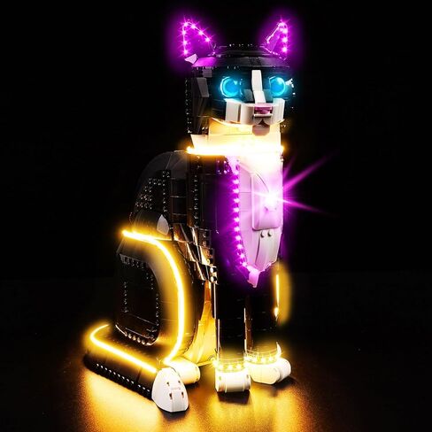 طقم إضاءة LED Kyglaring متوافق مع مكعبات البناء Lego Tuxedo Cat 21349، ترقية التحكم باللمس والتعتيم (الأضواء فقط، لا يوجد مجموعة نماذج) إصدار اللمس in Kuwait