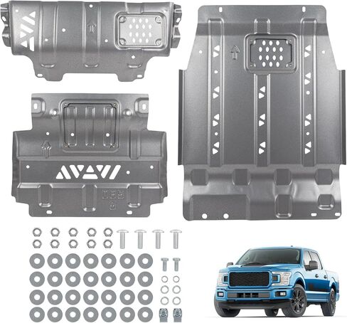 استبدال لوحة انزلاقية ناقل الحركة لسيارة Ford F150 4WD 2.7L 3.5L EcoBoost 2015-2022، مجموعة درع حماية من الفولاذ in Kuwait