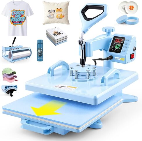 15x12 Heat Press Machine 8-in-1, Sublimation Combo with 9/11/12/17OZ Tumbler Press, Swing Away Shirt Press Machine, Heat Transfer for T-Shirt/Tumbler/Bag/Hats/Cap (12x15) in Saudi Arabia