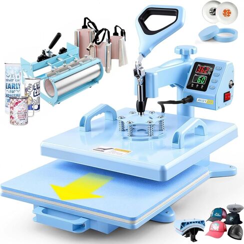 15x12 Heat Press Machine 8-in-1, Sublimation Combo with 9/11/12/17OZ Tumbler Press, Swing Away Shirt Press Machine, Heat Transfer for T-Shirt/Tumbler/Bag/Hats/Cap (12x15) in Saudi Arabia