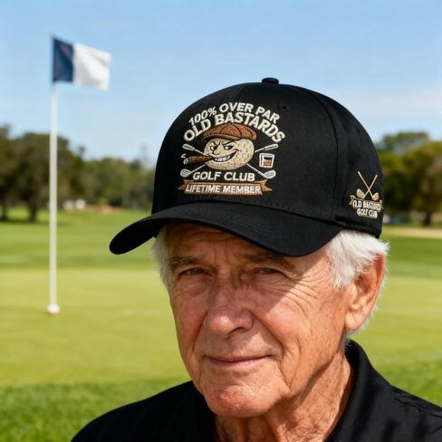 قبعة مطرزة "Old Bastards Golf Club" مع قبعة بيسبول قابلة للتعديل ومطرزة ثلاثية الأبعاد بنسبة 100% على إصدار الأعضاء مدى الحياة in Kuwait