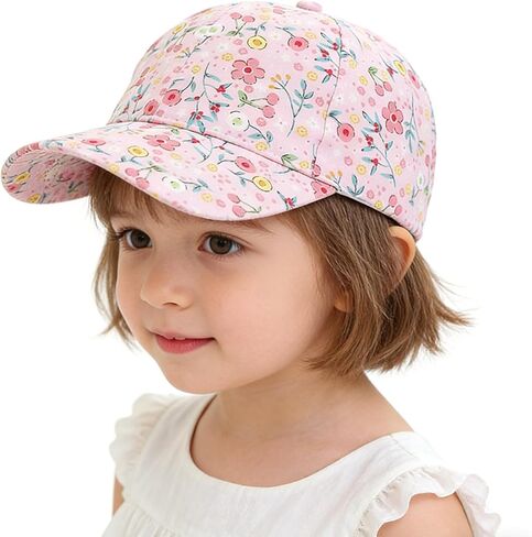 Toddler Sun Baseball Hat for Girls - Summer Snapback Hat for Kid and Girl Print Flowers Pattern in Saudi Arabia
