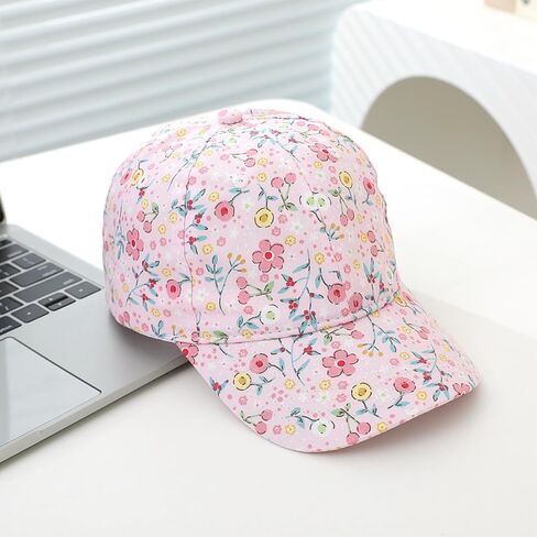 Toddler Sun Baseball Hat for Girls - Summer Snapback Hat for Kid and Girl Print Flowers Pattern in Saudi Arabia